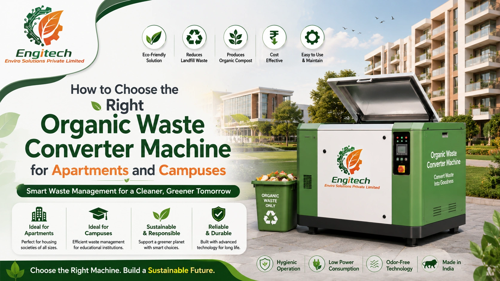 You are currently viewing How to Choose the Right Organic Waste Converter Machine for Apartments and Campuses